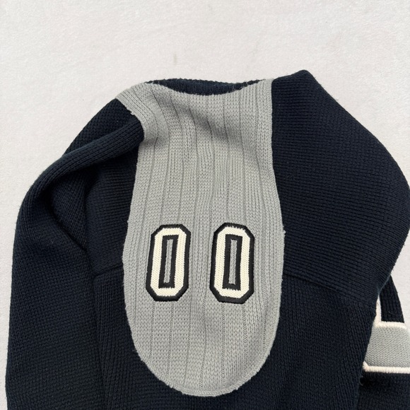 Vintage Match One Sport Mens XL Black Hockey Jersey Sweater 00 Heavy Knit Rare - Picture 9 of 9